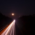 Super Moon over Highway